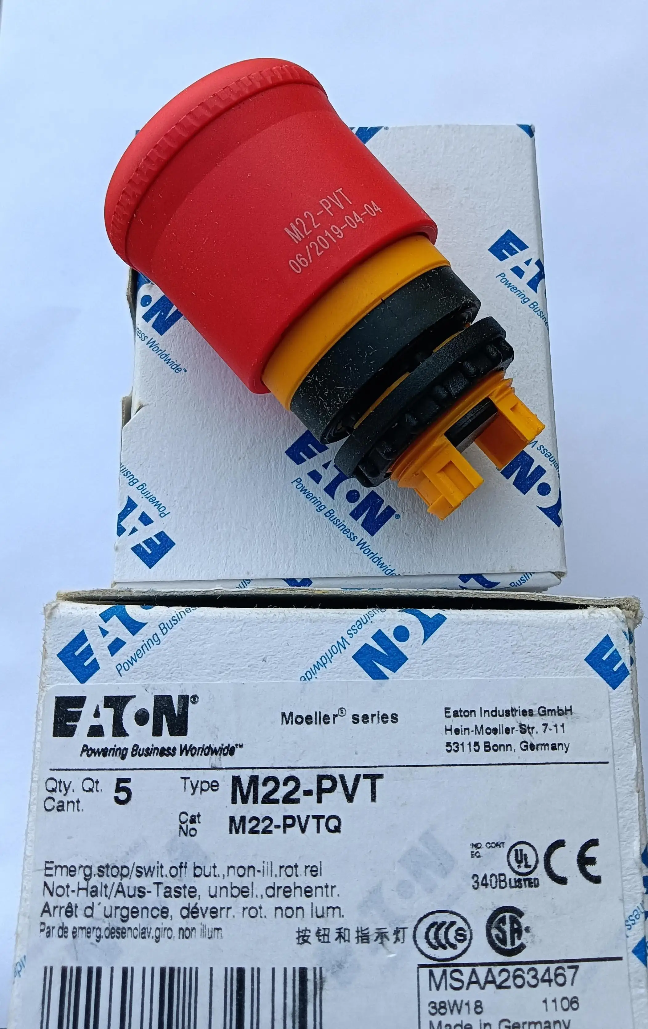 New Original Eaton Express Stop Switch M22-PVM22-PVTM22-PVLM22-PVLTM22-PVS