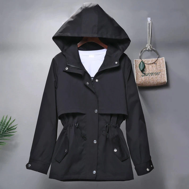 2023 nuove donne giacca a vento cappotto moda primavera autunno Casual bianco giacca con attrezzi coreano con cappuccio stile Harajuku studente Outwear