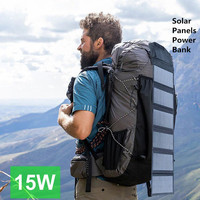 Car Accessories 5V 2-USB 15W Solar Panel Plate Cellphone Portable Foldable For Camping Hiking Outdoor Travel Power Bank Charging