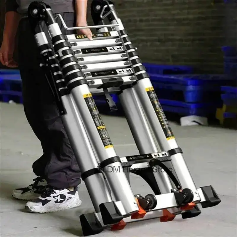 

Multifunctional Engineering Ladder Aluminum Alloy Step Stools Home Folding Telescopic Ladder Portable Thick Herringbone Stairs