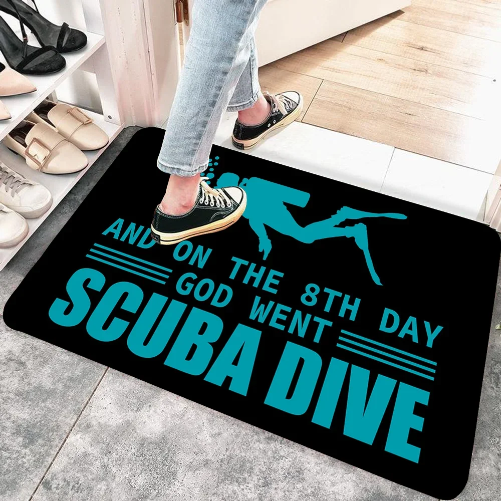 Dive Scuba Diving Entrance Door Mat Nordic Style Bedroom Living Room Doormat Home Balcony Anti-Slip Modern Home Decor