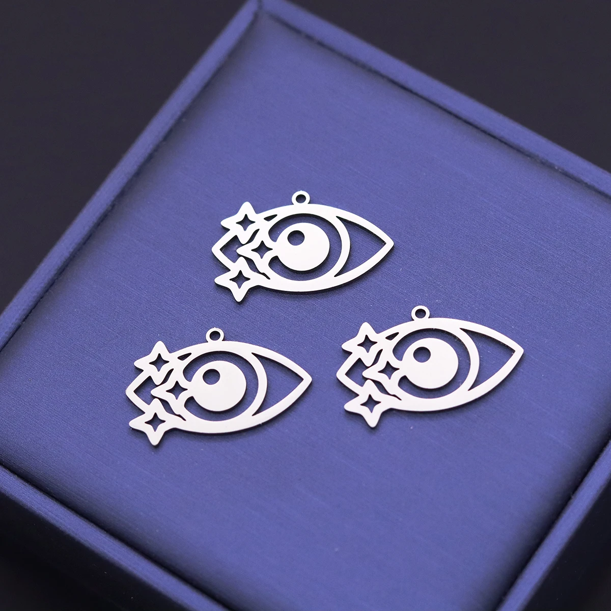3pcs Stainless Steel Star Evil Eye Charms Pendants For DIY Earring Necklace Jewelry Making Mystic Protection Handmade Craft