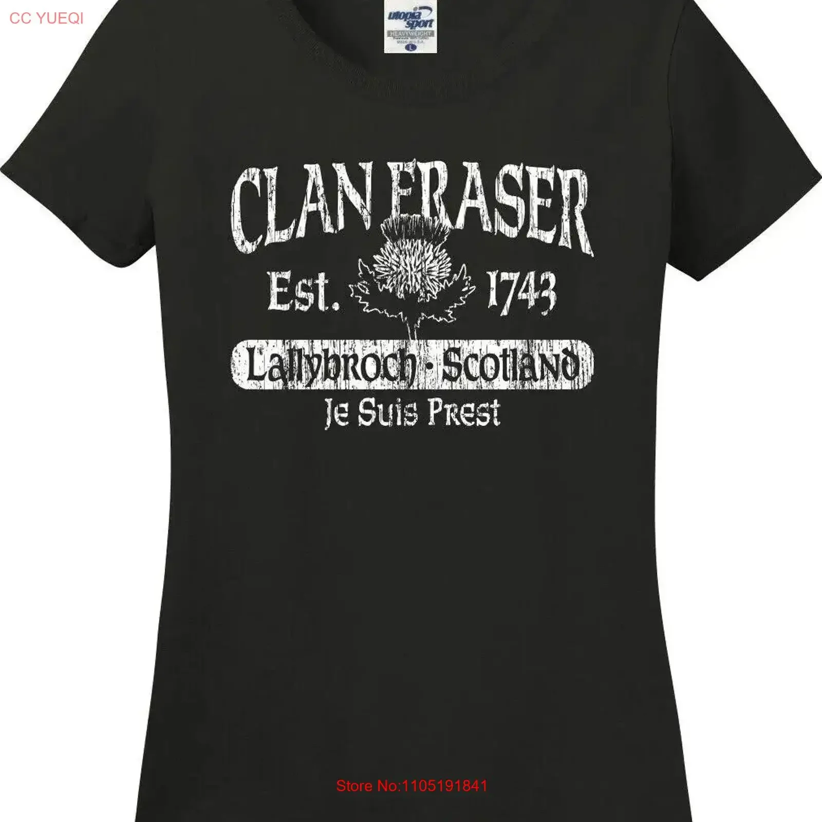 Clan Fraser Lallybroch Scotland Thistle Missy Fit Ladies T Shirt S 3X vintage Washed fashion streetwear Stylish Comfortable