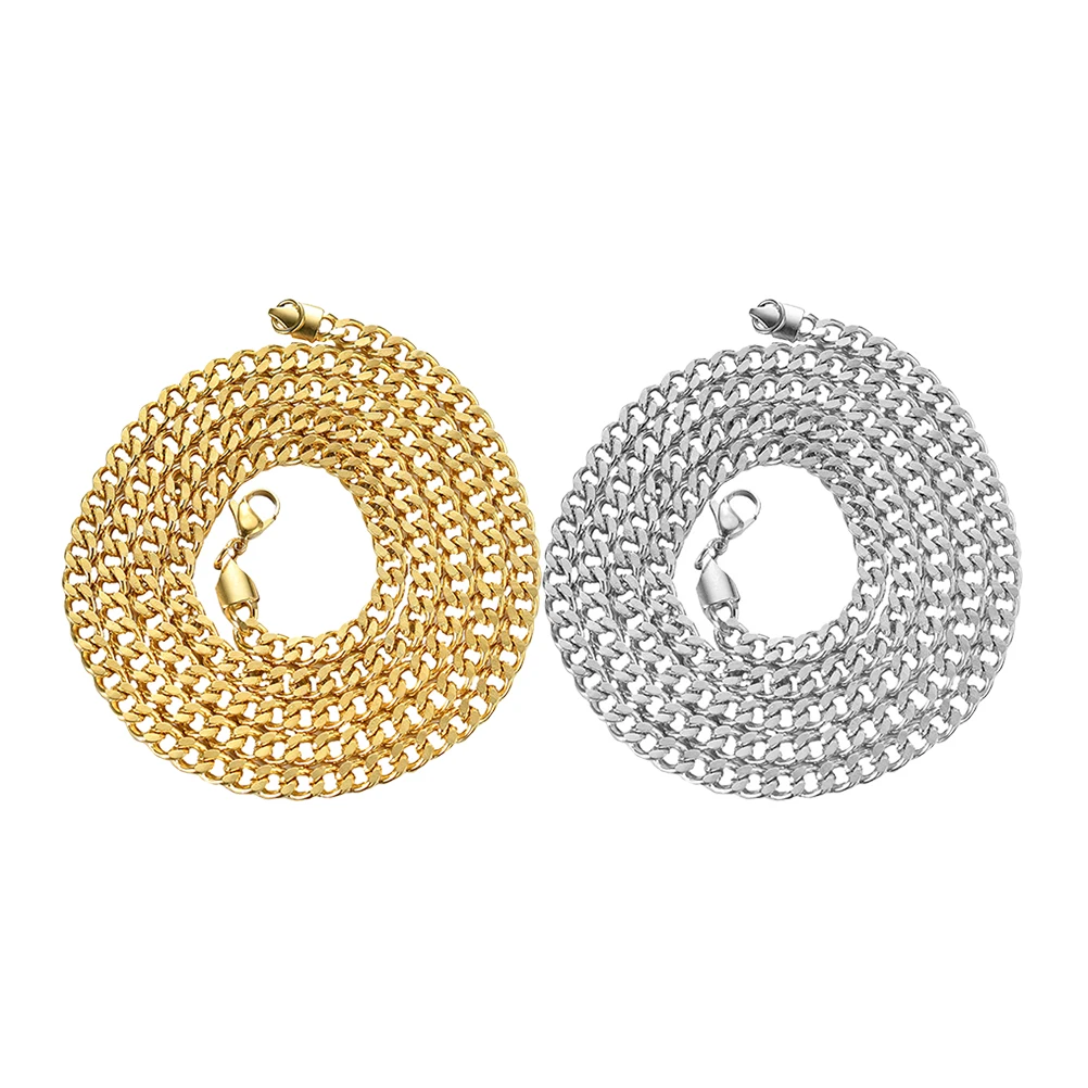 

2 Pcs Stainless Steel Necklace Jewelry for Men European and Chain