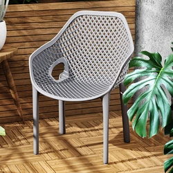 Outdoor Grey Garden Chairs Pvc Plastic Back Kitchen Vintage Industerial Garden Chairs Lounge Lazy Terraza Muebles Furnitures