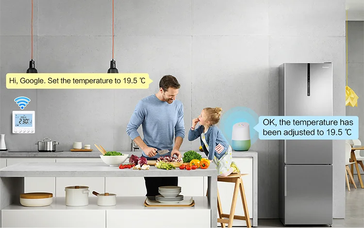 Glomarket Tuya Wifi Thermostat Touch Screen Electric Room Heating Temperature Controller Smart Floor Thermostat