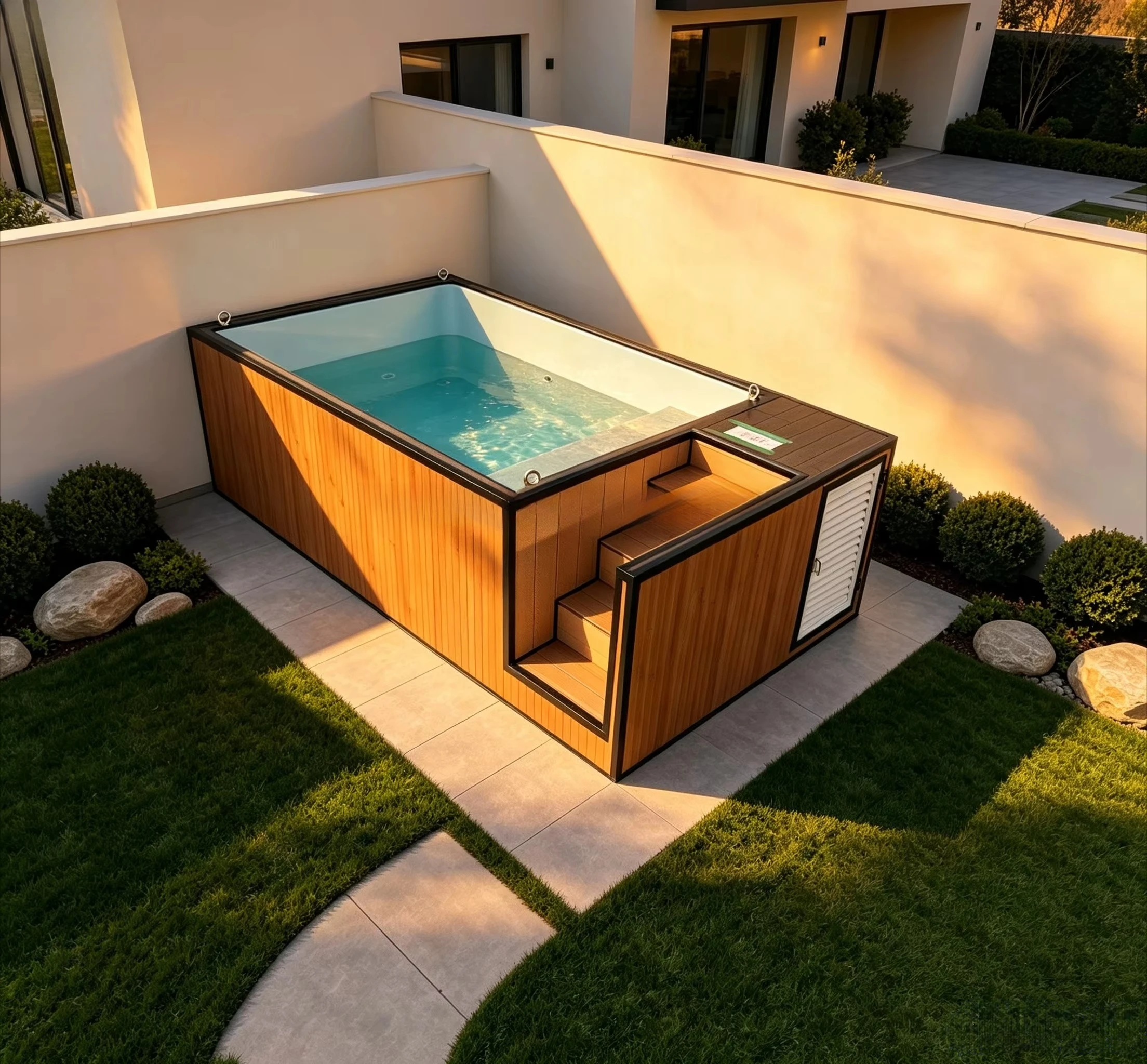 Reinforced PVC Inflatable Massage Spa Pool Anti‑Abrasion Whirlpool Tub Suitable For Rough Outdoor Yard Ground
