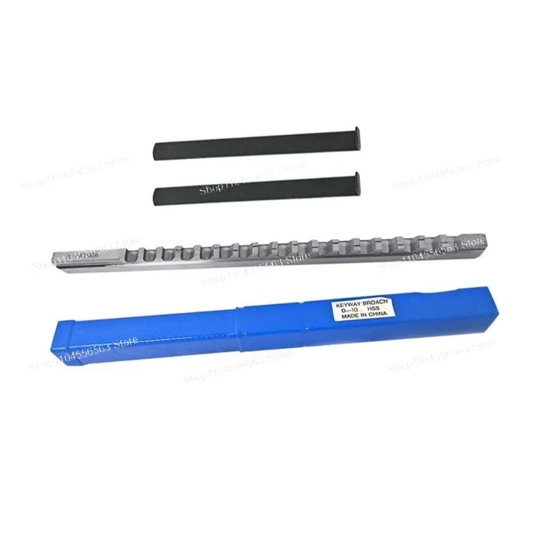 10mm Keyway Push Broach D Style Metric 353mm Length with Shims for Arbor Press Metalworking Cutting Tool