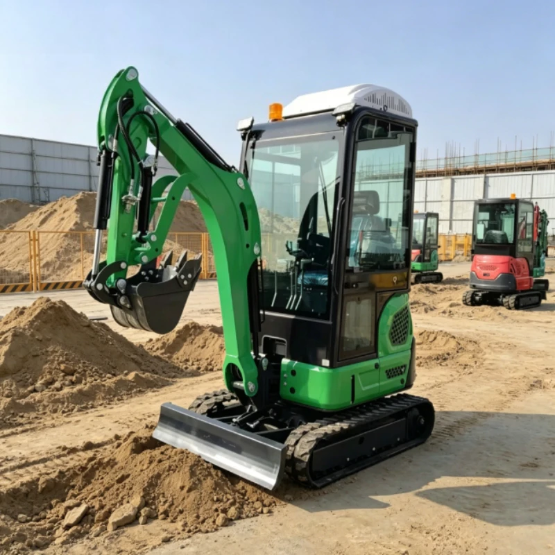 Mini Excavator 1 Ton with Swing Boom Hydraulic System Small Crawler Digger for Residential & Agricultural Use