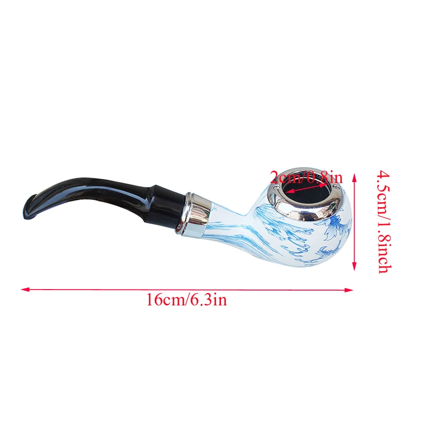 blue and white porcelain Durable Solid Classic Potable Handheld Smoking Pipe Cigarette Accessories Men\'s Gifts