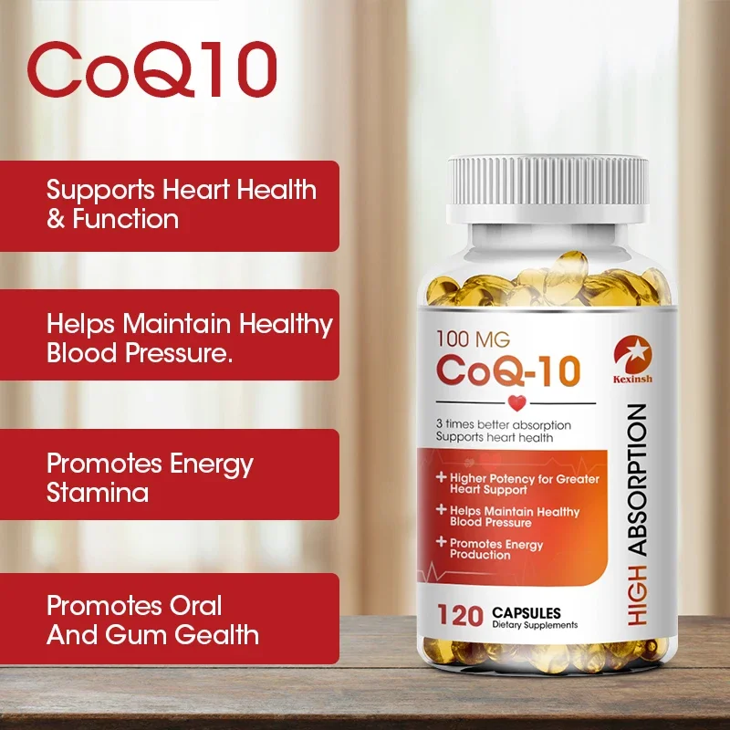 COQ10 Coenzyme Q10 Capsule for Heart and Blood Vessel Cardiovascular Health Organic Ultra High Absorption Heart Health