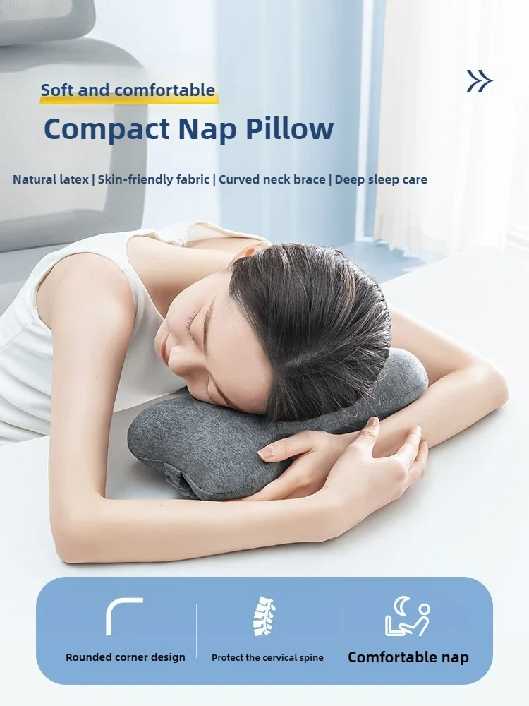 Compact and Supportive Latex Nap Pillow for Office Breaks and Neck Pain Relief Portable Latex Mini Pillow Comfortable o Nap Time