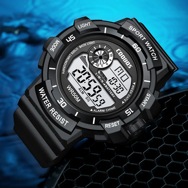 COOBOS Children's Digital Watches Waterproof Sports LED Wristwatch Fashion Multifunctional Electronic Clock for Kids Boys Girls
