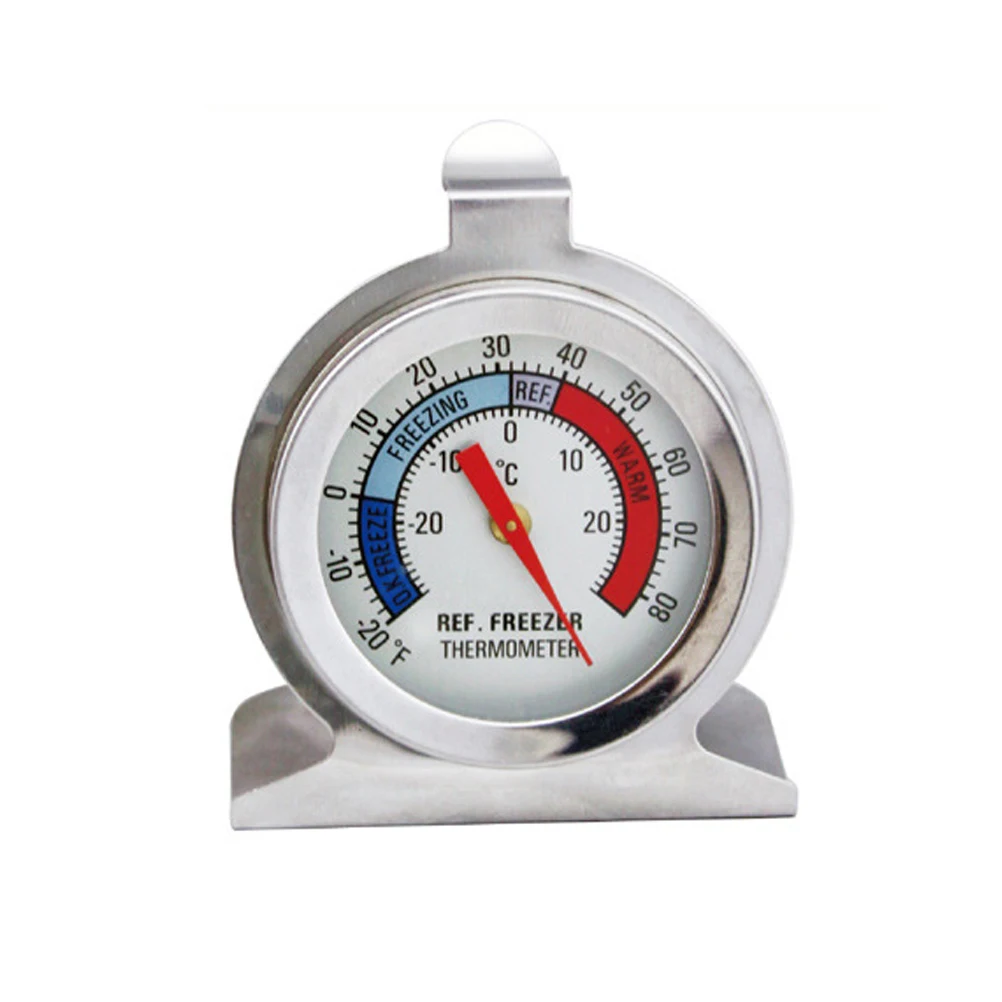 

4Pcs Stainless Steel Durable Refrigerator Thermometer Accurate Temperature Monitor Small Portable Freezer Use Home Office