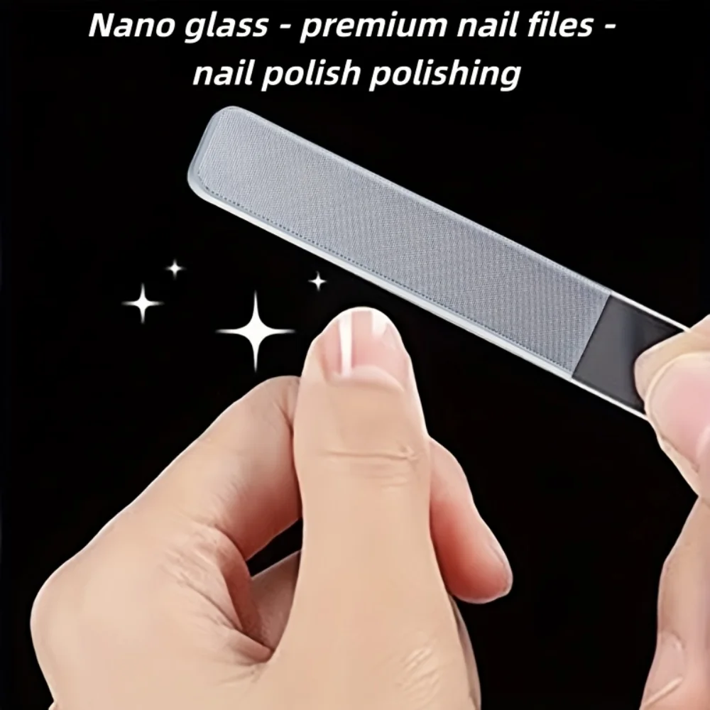 1/5pcs Professional Nano Glass Nail File, Mini High Quality Nail Polish File, Nail-Shaping Artifact! Nano Glass Black Technology