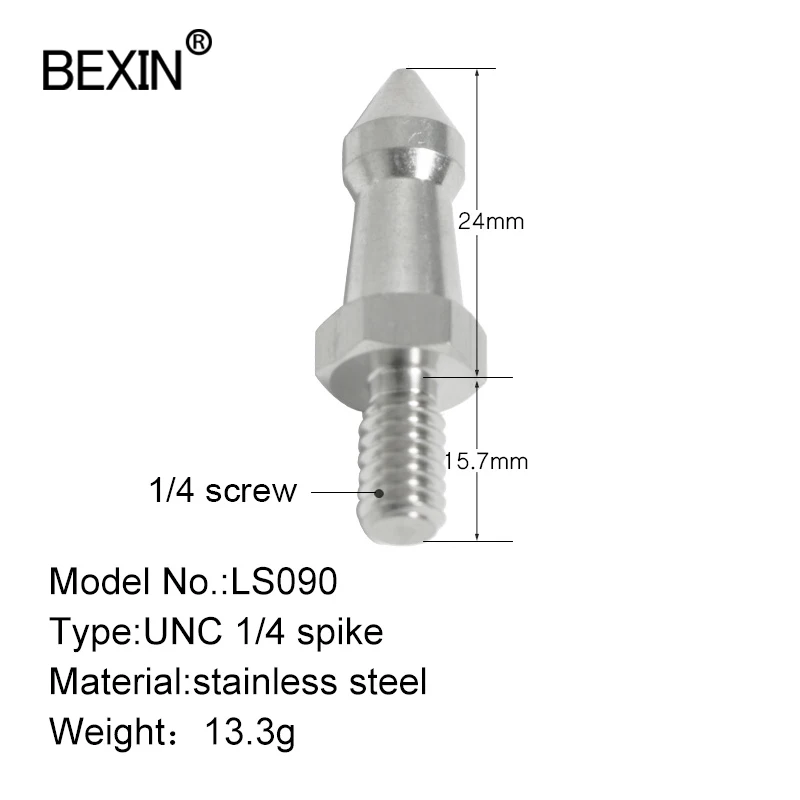 3/8" M8 1/4" Inch Thread Replacement Stainless Steel Monopod Tripod Foot Spike For Bogen Manfrotto Gitzo Benro RRS Tripod Stand