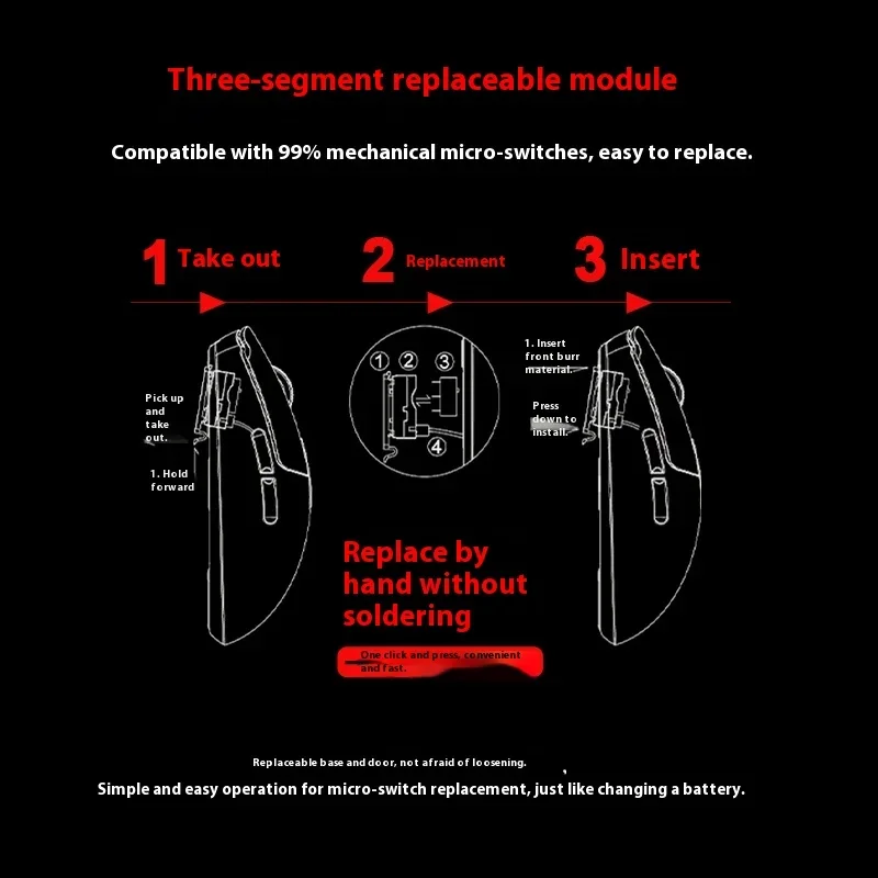 Incott G23 V2 Se/Pro souris trois modes 8K échange à chaud souris de jeu sans fil ergonomie personnalisée PC Gamer accessoires souris cadeaux