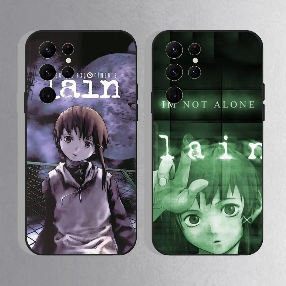 

Serial Experiments L-Lain Phone Case For Samsung S25,S24 Ultra,S20,S30 plus,S22 Plus,S23,Ultra 5G Silicone Black Shell