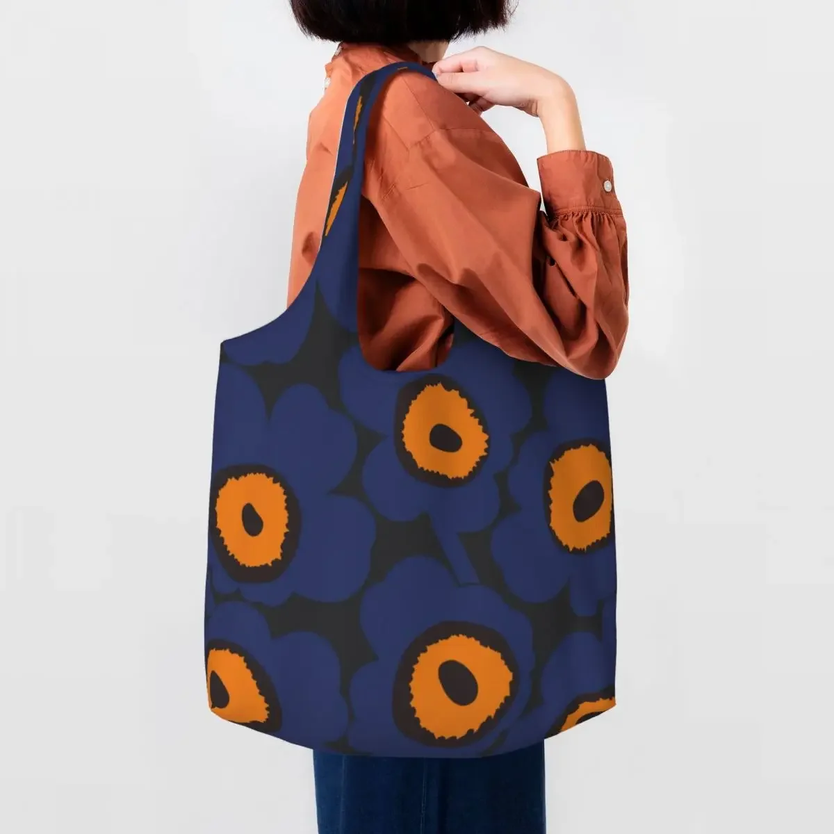 

Custom Cute Little Poppy Print Shopping Tote Bag Recycling Fashion Modern Style Canvas Groceries Shopper Shoulder Bag Handbags