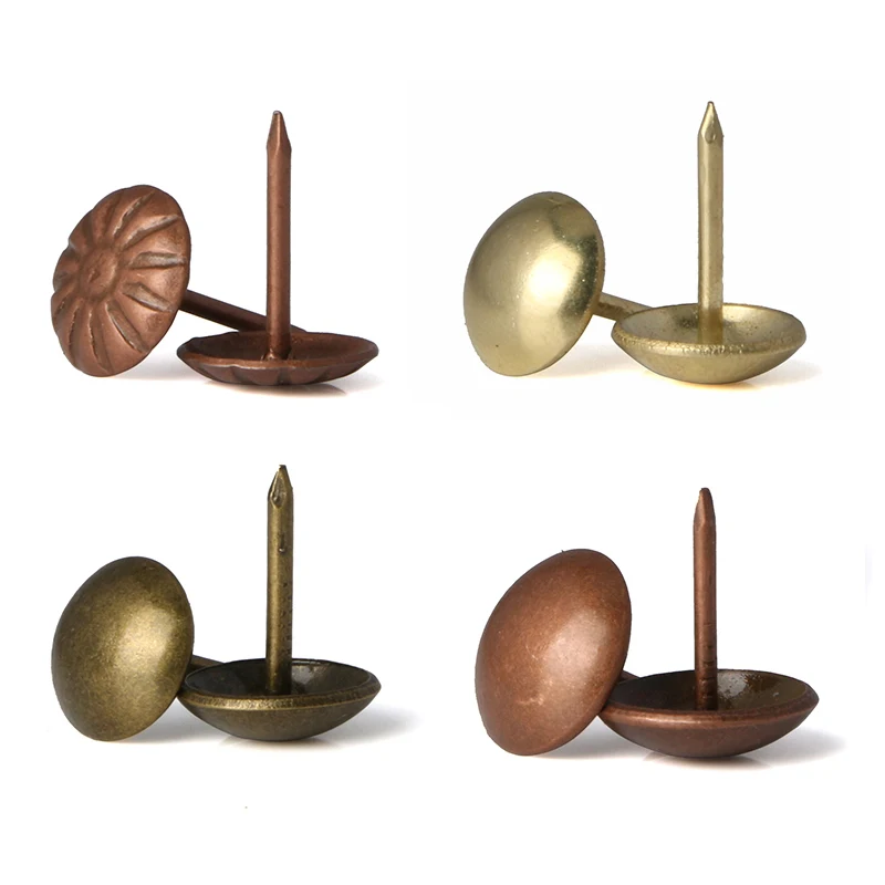 150PCS Carbon Steel Sofa Decorative Bubble Nail Vintage Gold Hard Pack Soft Pack Furniture Drum Nail Woodworking