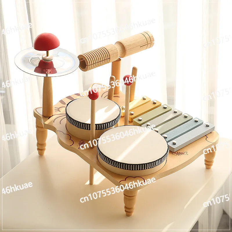 Children's Wooden Orff Music Percussion Instrument Percussion Drumming Drumming Baby Hand Drum Educational Toys