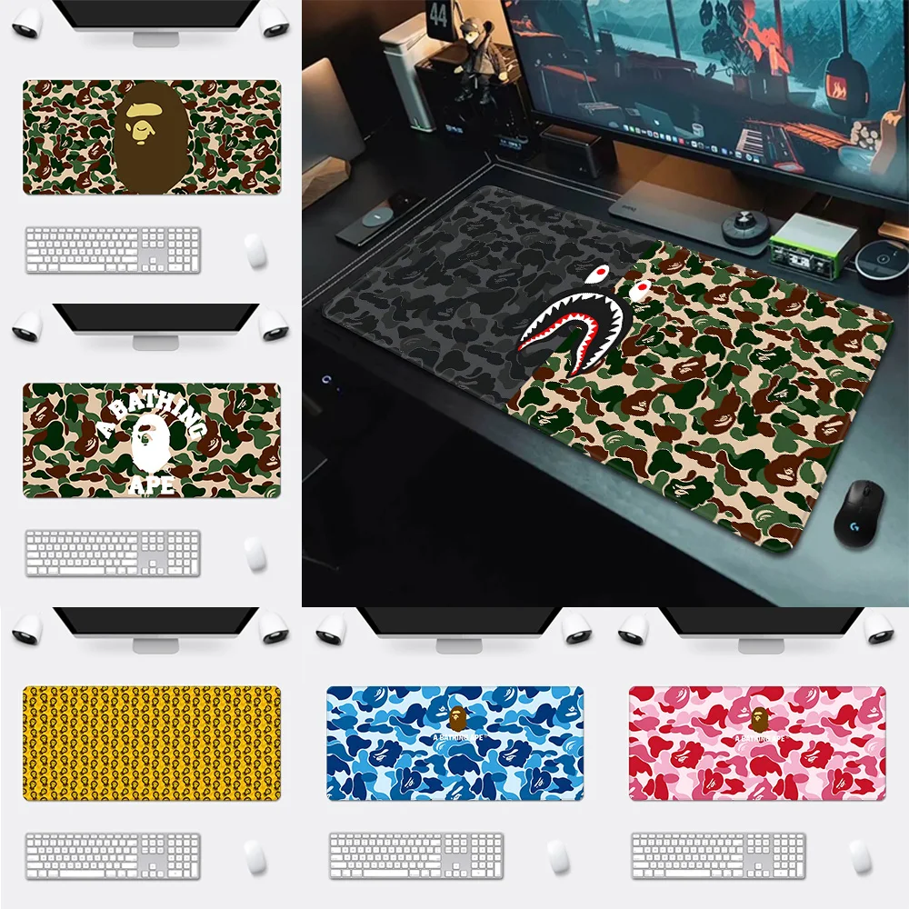 Mousepad HD Printing Fashion Computer Gamers Locking Edge Brand B-BApeS head Non-slip Mouse Pad XXL90x40cm Keyboard PC Desk Pad