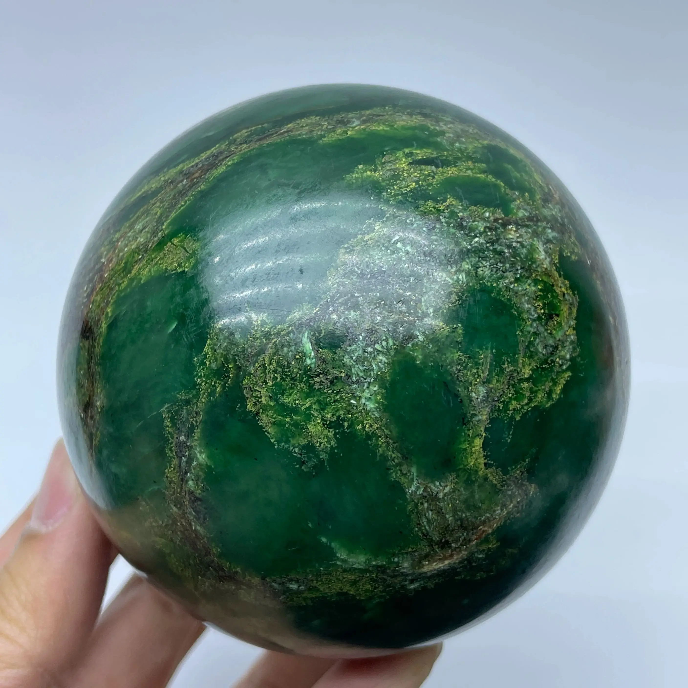 Natural Stone Emerald Crystal Ball Polished Quartz Sphere Home Decoration Gift Reiki Healing