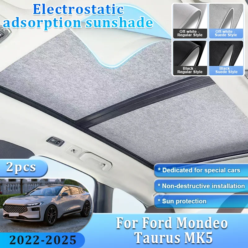 Car Sunshade For Ford Mondeo Taurus MK5 2022~2025 2024 Sunroof Shades Electrostatic Adsorption Visors Sun Protection Accessories