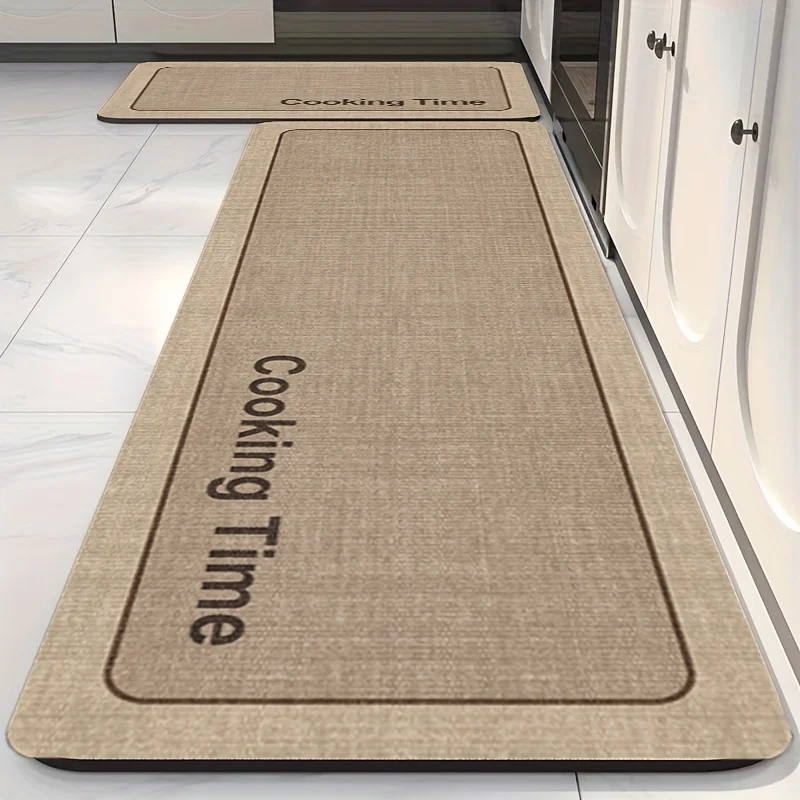VIKAMA Kitchen Non-Slip Easy-To-Wipe Durable Floor Mat for Modern Minimalist Home Use Water and Oil Absorbent Anti-Slip Rug