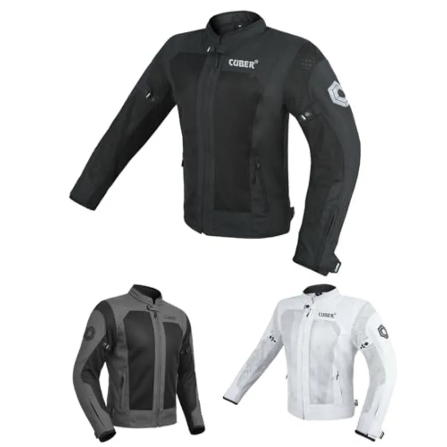 

CUBER MOTORCYCLE BREATHABLE MESH JACKET MENS WITH CE ARMOR BIKERS RACING GEAR, SUMMER MOTORBIKE PROTECTIVE JACKET