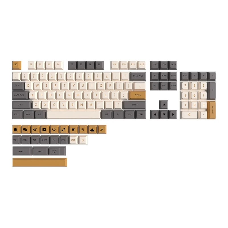 125Key XDA ShimmersKeycap PBT DyeSublimations for Mechanical Keyboards