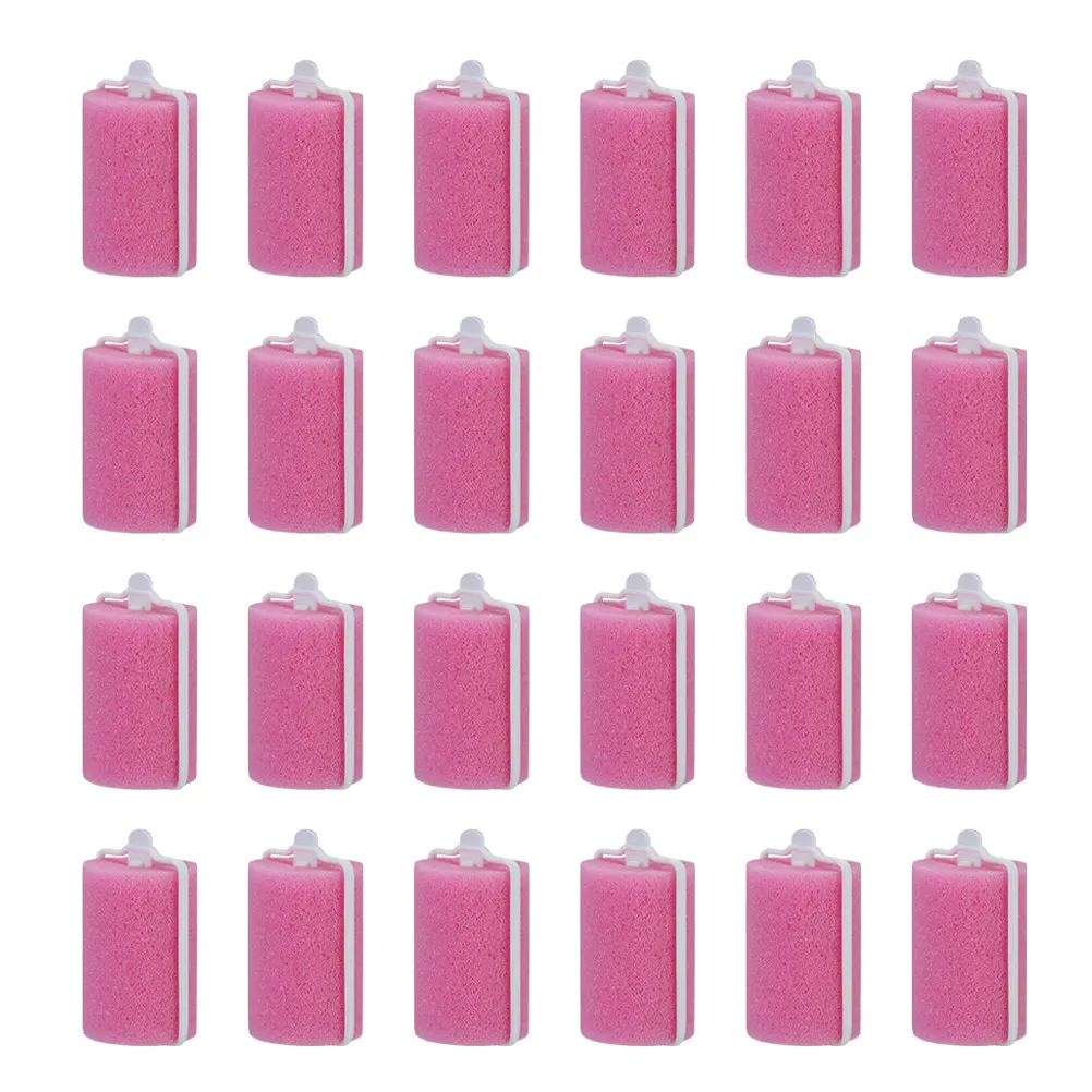 

24 Pcs Roller Sponge Hair Curler Sticks for Curls Foam Rollers Styling Pink Medium