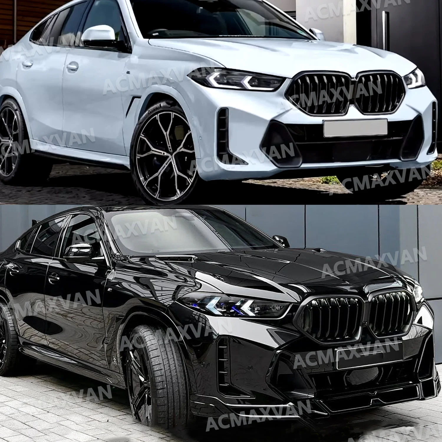 

Grille replace For BMW X6 G06 LCI 2024 2025 Front Bumper Racing Grill Single Line Glossy Black Kidney Grilles Car Accessories