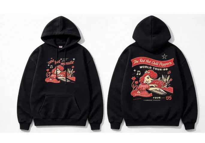 2026 new  Unisex Loose Casual Hooded Pullover, Retro Cartoon Maiden Art Print Daily Long Sleeve Top