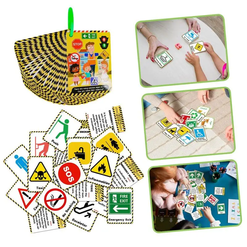 Study Flash Cards Behaviour Traffic Learning Flashcards Survival Signs Board Game Preschool Toys Educational Learning Resource