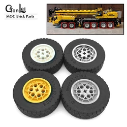 4Pcs/Lot Technical EV3 Wheels 62.4x20mm Wheel Tyres Parts Building Block Toy For 42009 Crane 32019+86652 MOC Brick Parts