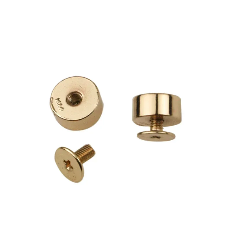 10/20/50 Stück Meetee 10 mm flache Schraube, Taschenzubehör für Hanbag-Bodenstecker, Schrauben, Nieten, DIY-Näh-Hardware, Fuß-Nagelschnallen