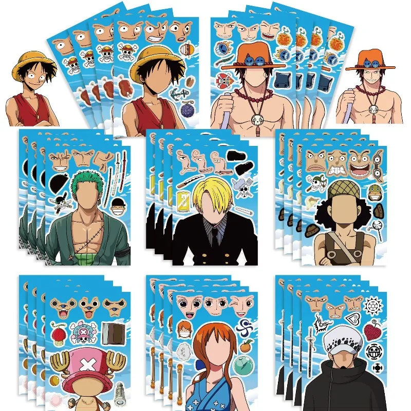 Японское аниме One Piece Луффи Зоро, красивый мультяшный узор, наклейки «сделай сам», периферийные устройства аниме, маленький подарок