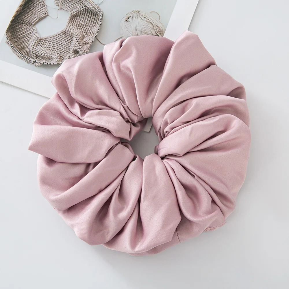 Große Satin-Scrunchies: Übergroße Jumbo-Haargummis für Muslimas, Volumen-Gebende Haarbänder mit Sorgfältiger Verarbeitung – Detail 6