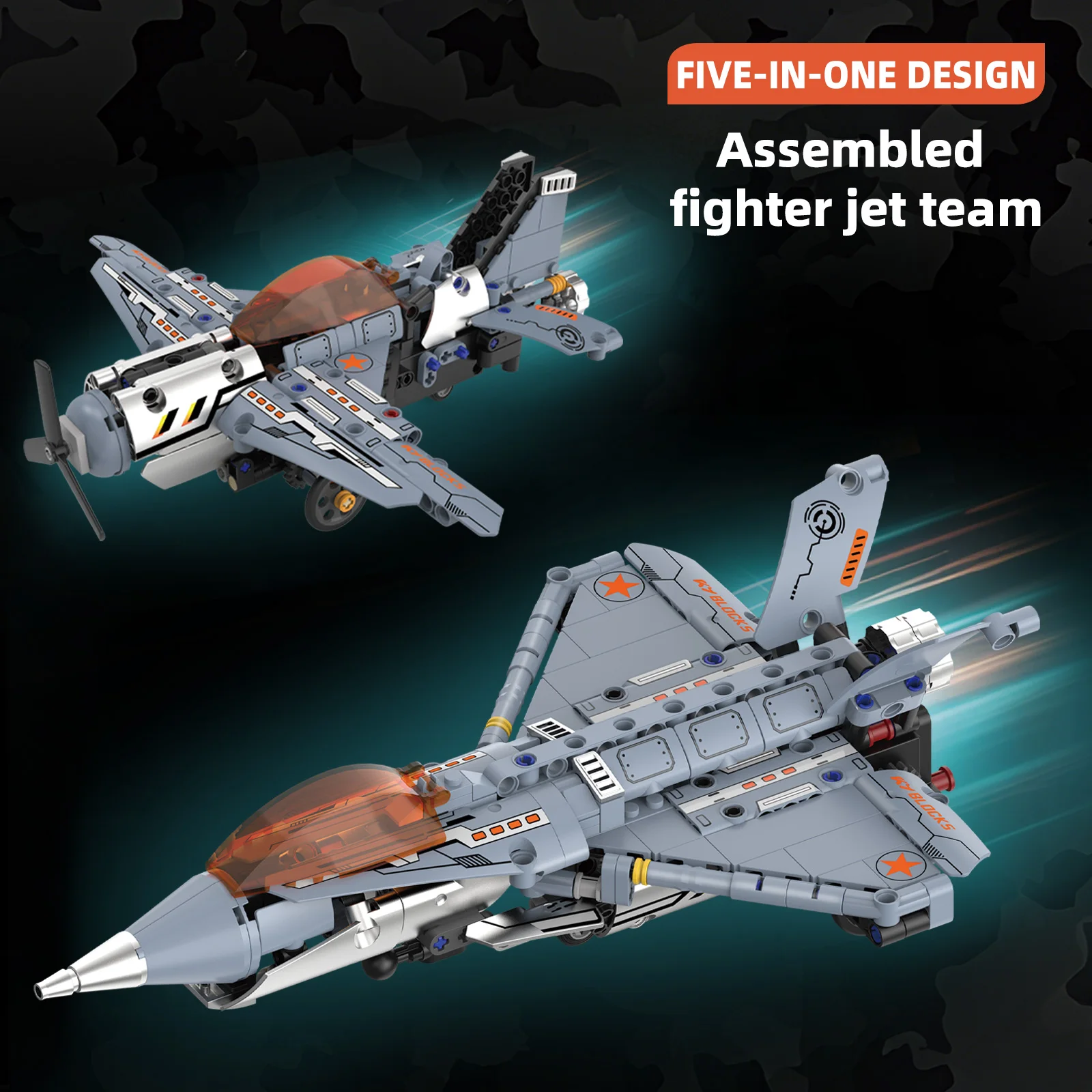 

Russian remote-controlled fighter jet assembly toy, 5-in-1 destroyer building blocks toys set, children's holiday gift.