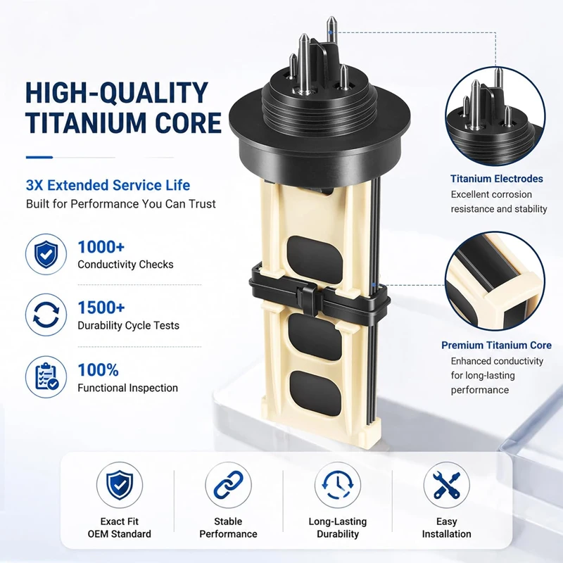 Titanium Electrode Kit 13043 & 12875 for Intex ECO20110-2, Compatible with Krystal Clear Pool Systems 26377EH 26679EG
