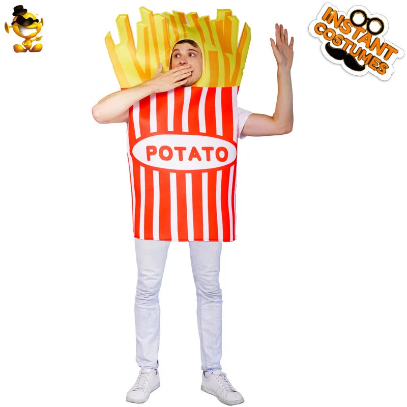 Accessoires de spectacle de frites pour adultes, Costume d'halloween, bal de mascarade, Cosplay, plante de rôle, Costume culturel de restauration rapide