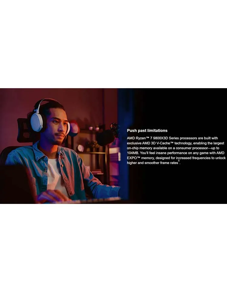 Processeur AMD Ryzen 7 9800X3D, 8 cœurs, 16 threads, 104 Mo de cache, traitement de la muqueuse morte, 5.2GHz