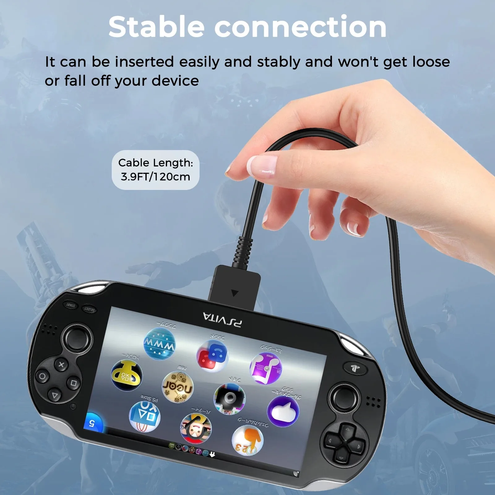 Fast Charge Data Sync Cable for PS Vita 1000, 1.2M USB Replacement Charger Cord for Sony PlayStation PSV 1000 - view 5