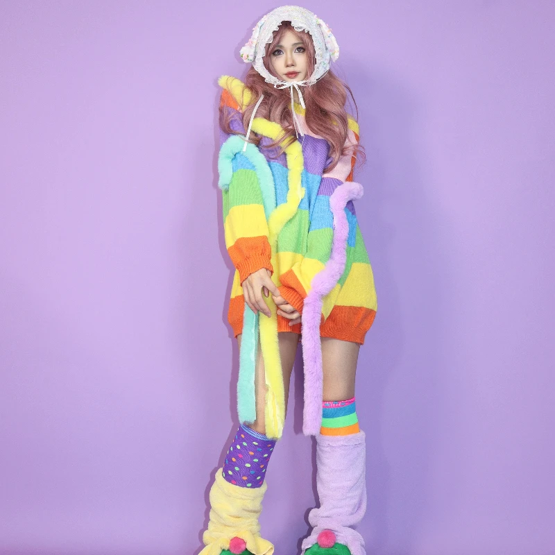 2025 New Women's Stacking Socks Sweet Cute Warm Tube Stockings Personalized Fashion Color Matching Hosiery Leg Warmer Female