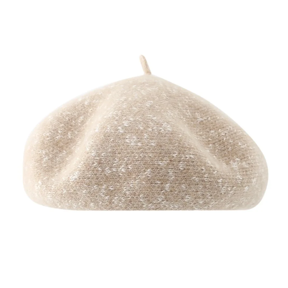 

Vintage Wool Women Berets Keep Warm Knitted Painter Caps Korean Style Elastic Artist Hat Autumn