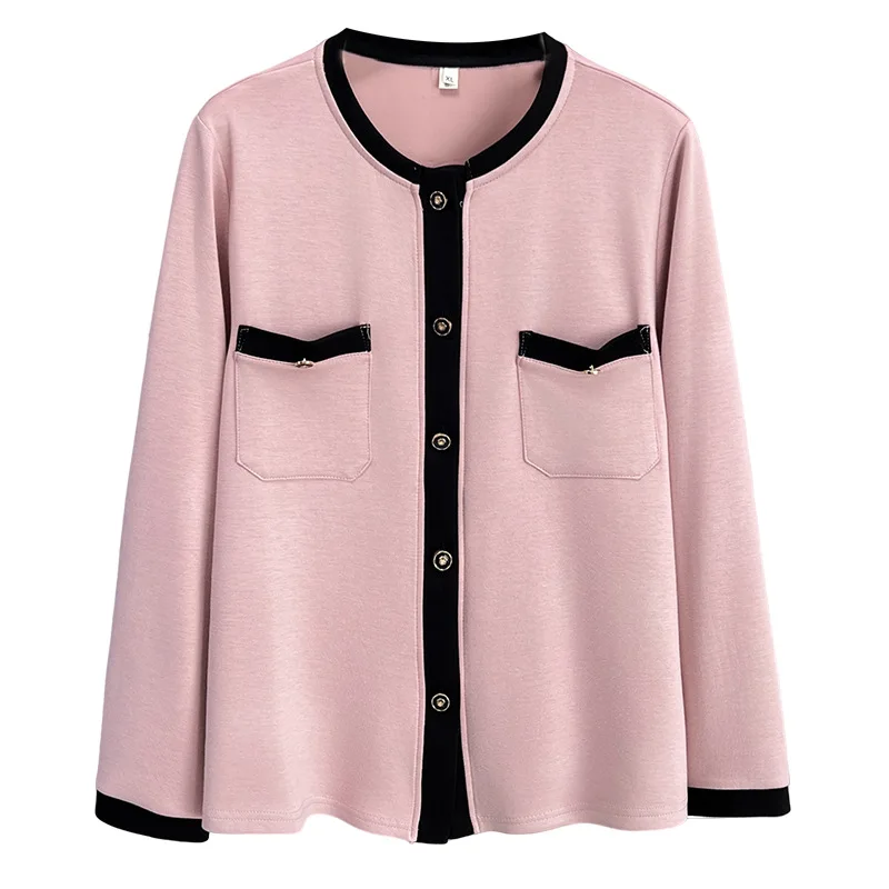 Plus Size Women's Blouses Autumn New Style Long Sleeved Top Chic Design O-Neck Shirt 990