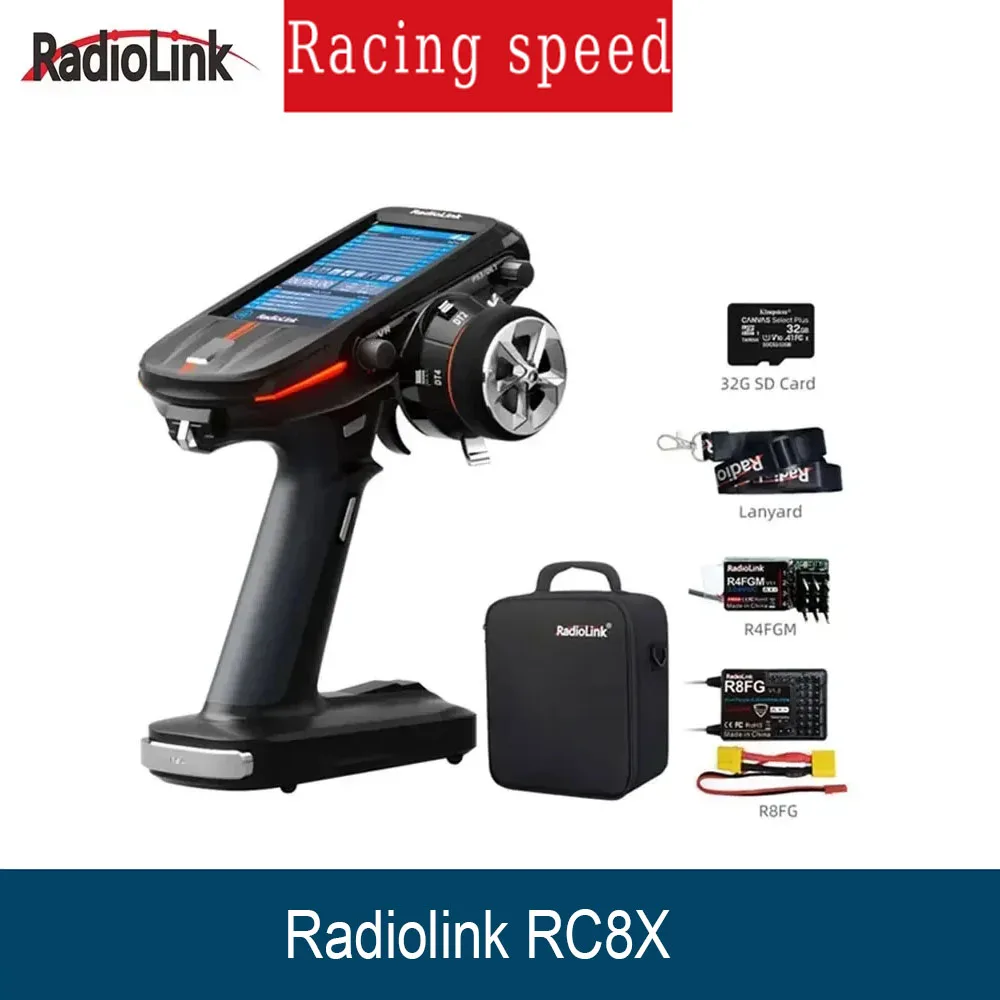 

Radiolink RC8X 2,4G 8-канальный передатчик 4,3-дюймовый сенсорный ЖК-экран — совместим с TBS CRSF R8FG R4FGM для радиоуправляемых автомобилей, лодок, роботов