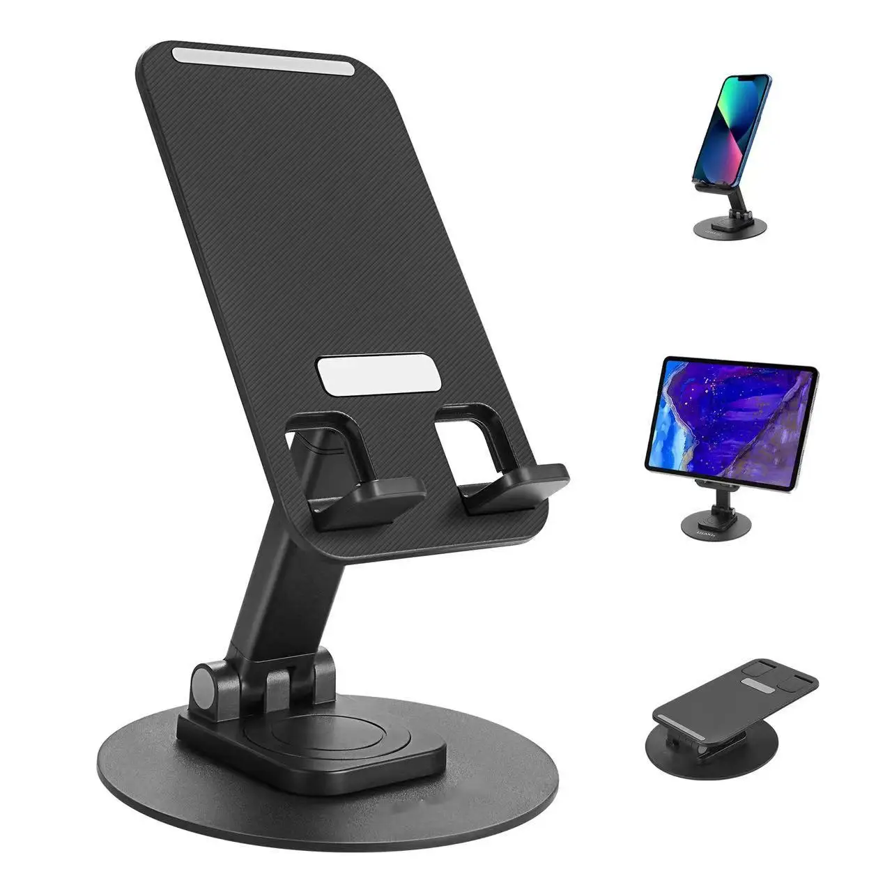 Hot selling：Cust om logo Desktop Mobile Phone Holder Lazy Bracket Folding Abs Tablet Cell Phone Stand Holder