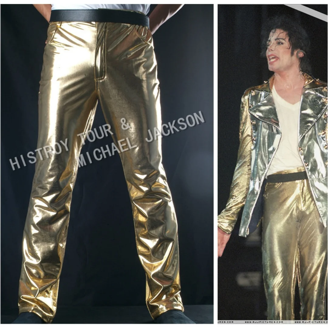 Role-player Dance Dress Up Michael Jackson History Golden Jacket Pants Costumes Cosplay Outfit